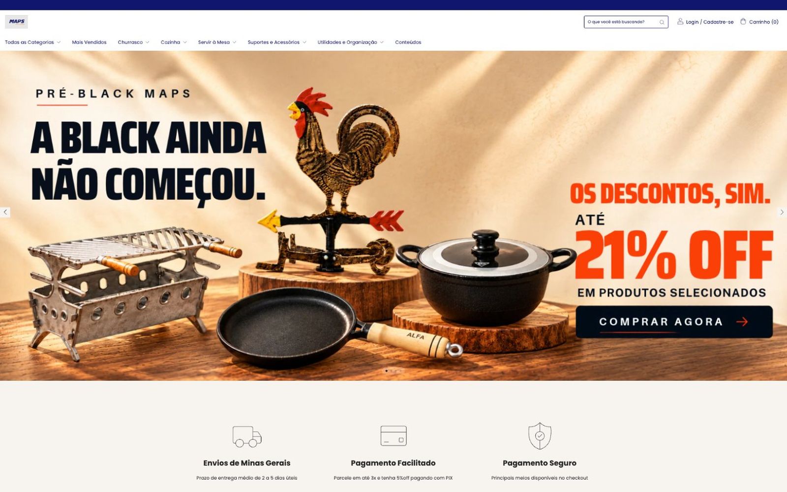 Captura do site MAPS Casa & Utilidades